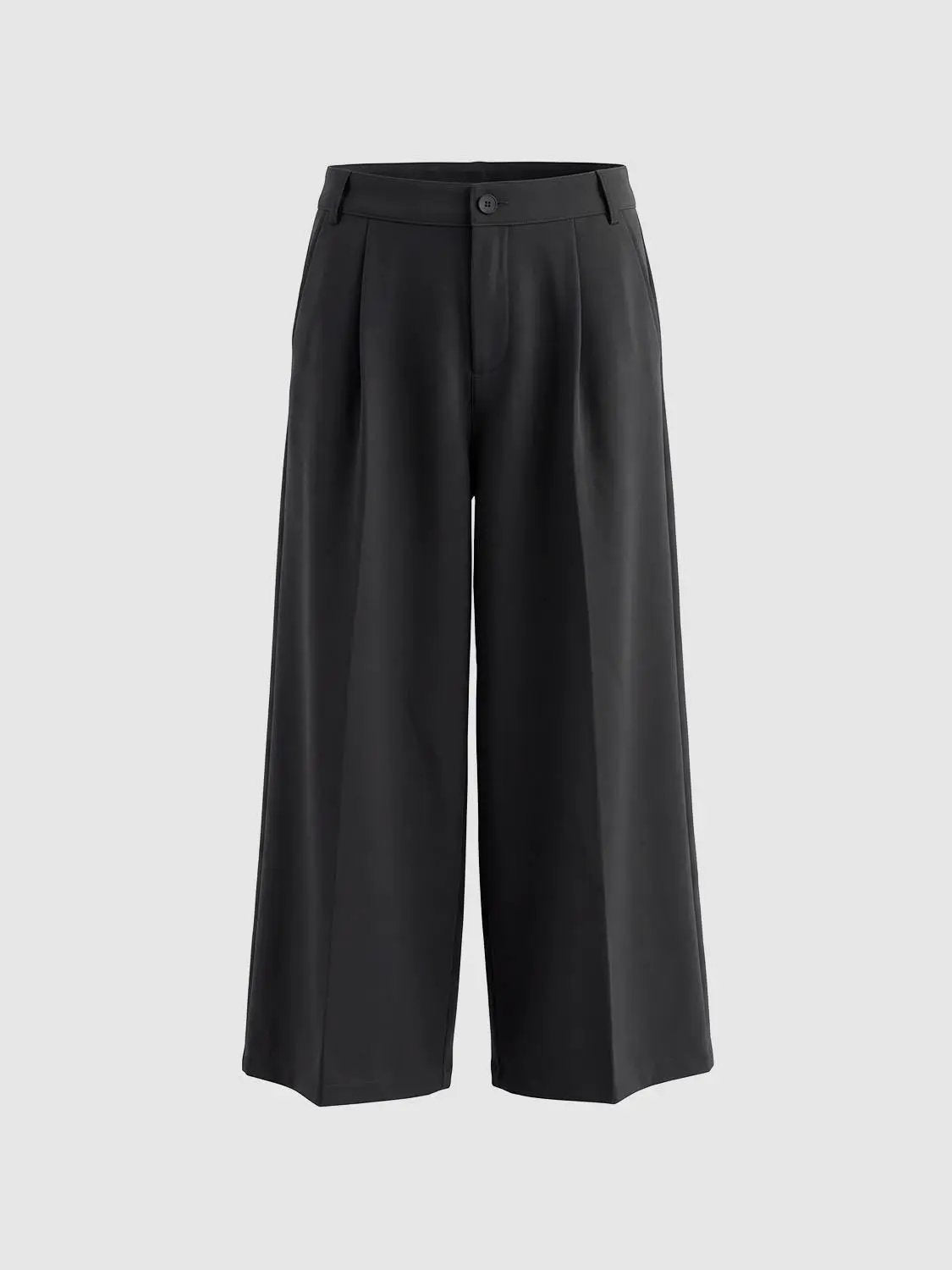 Tailored High-waisted Pleated Wide-leg Pants
