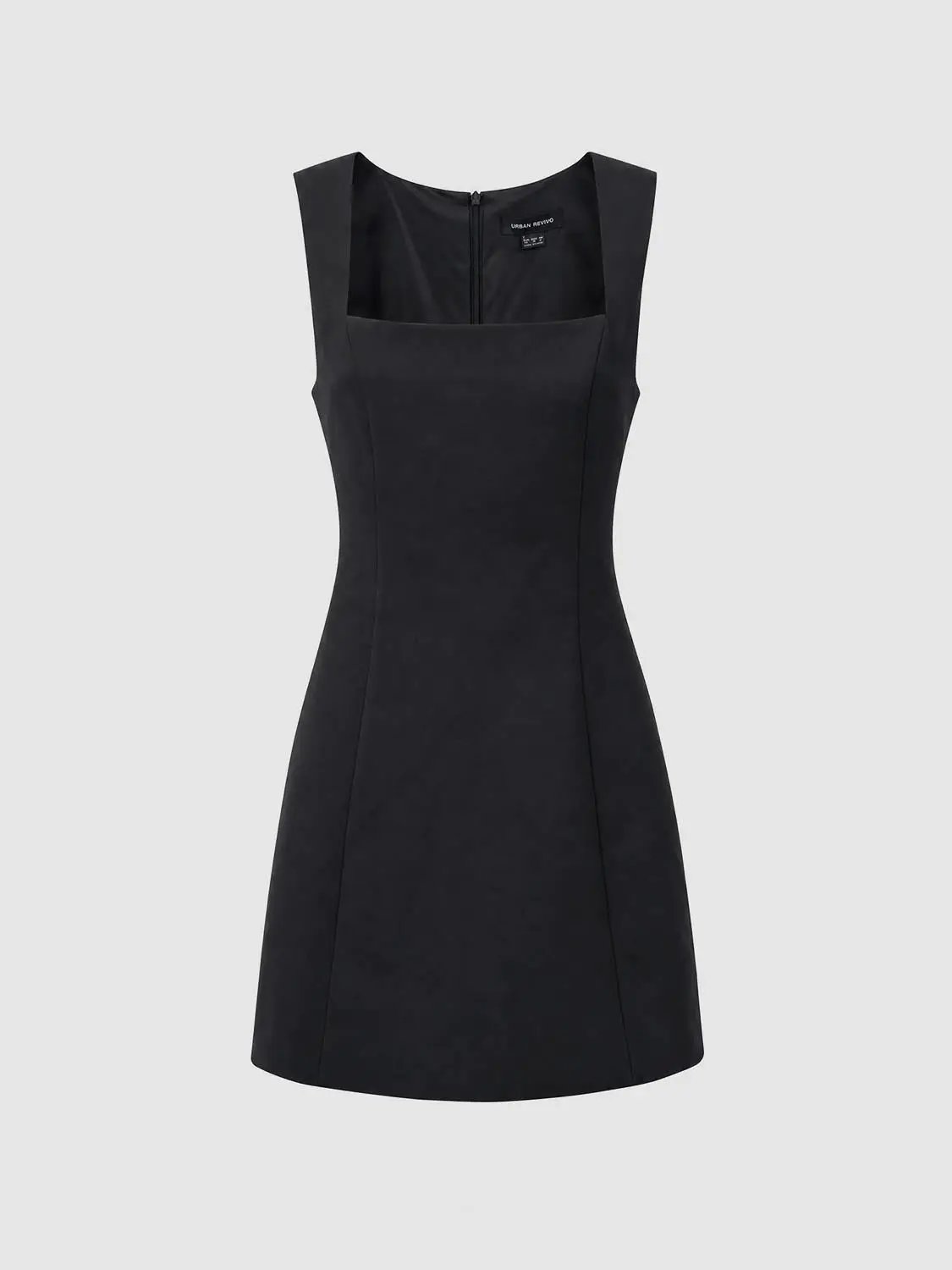 Square Neck Wide Strap Slim Sleeveless Mini Dress