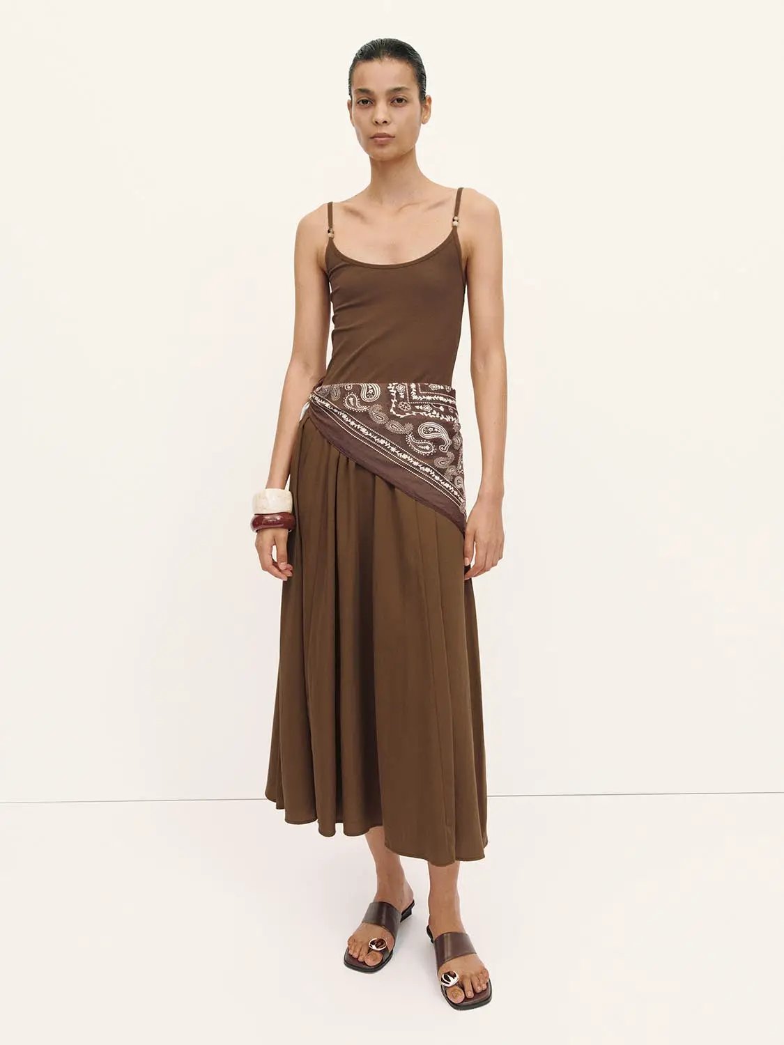 Knit Cotton Blend Asymmetric Dress