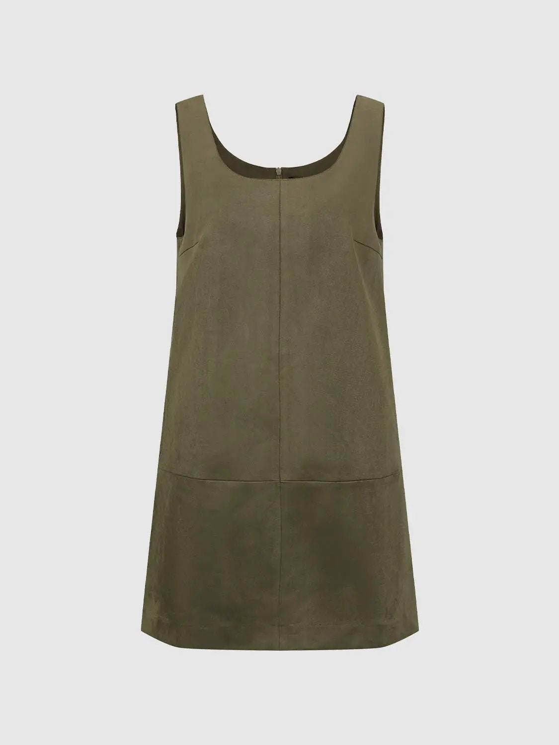Panelled Straight Hem A-Line Sleeveless Mini Dress