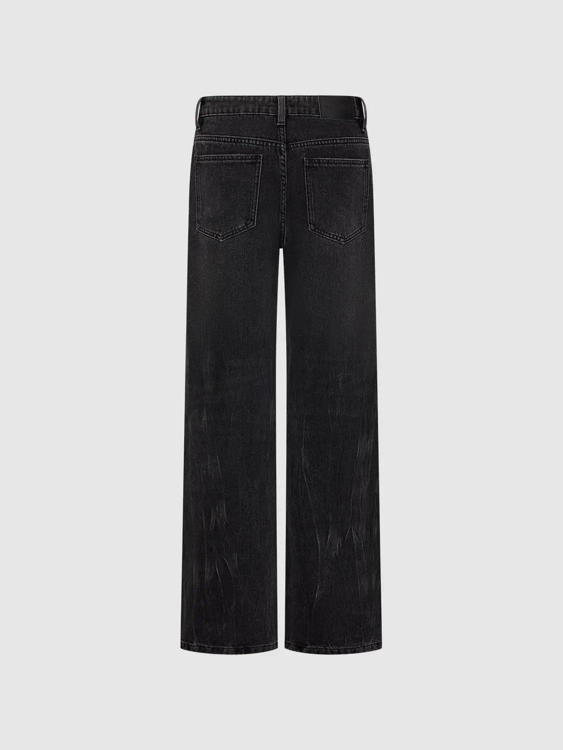 Straight Leg Non-Stretch Cotton Denim Jeans