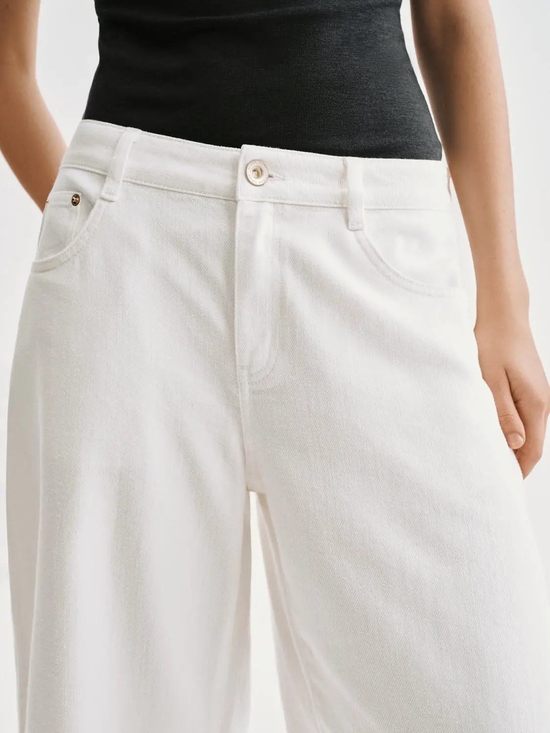 Casual Relaxed Wide-leg Cotton Blend Pants