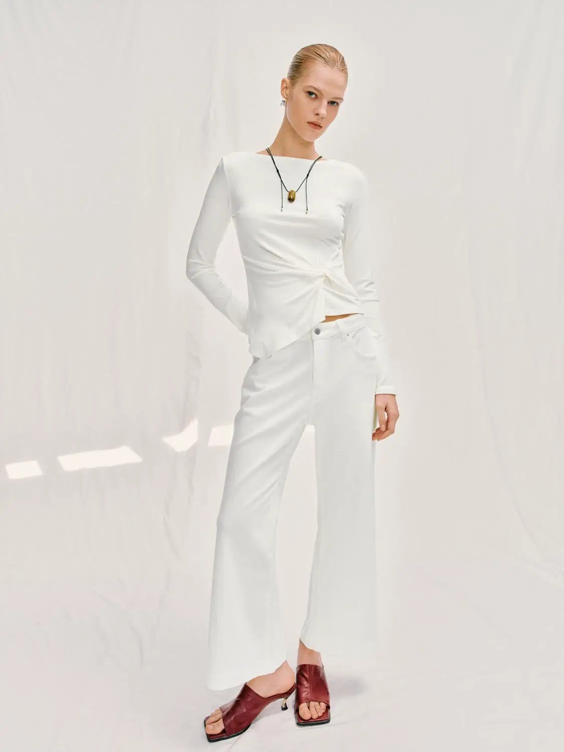 Wide-leg Cotton Lyocell Blend Pants