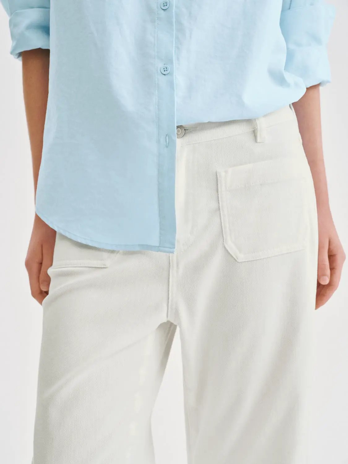 Casual Wide-leg Cotton Lyocell Blend Pants