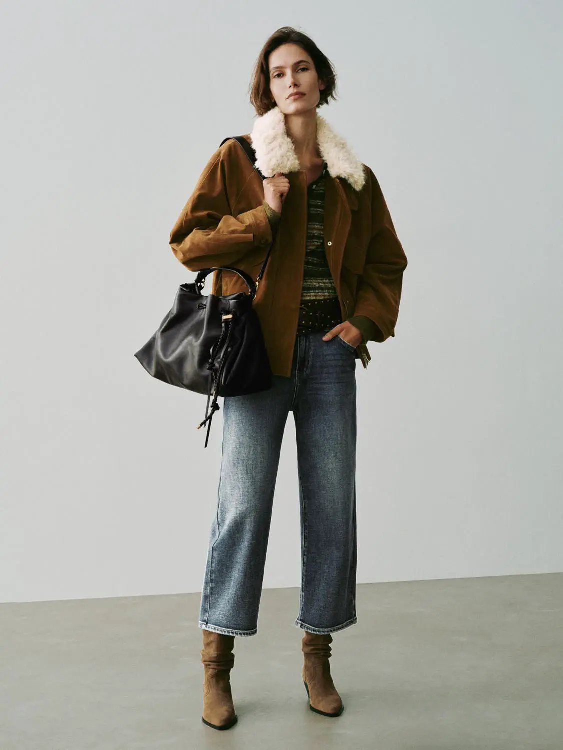 Mid-rise Wide-Leg Cotton Blend Jeans
