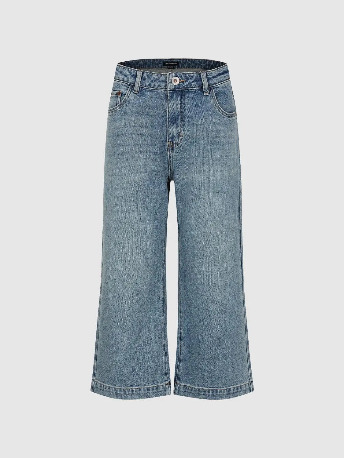Relaxed Straight Classic Washed Cotton Jeans
