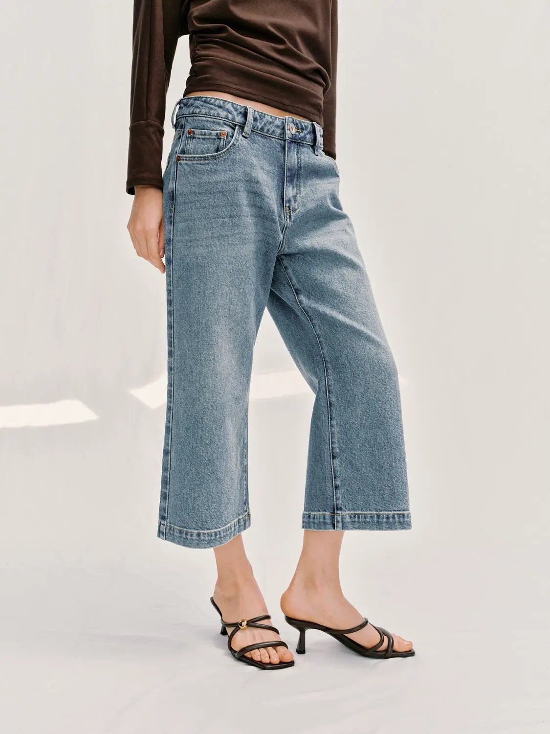 Relaxed Straight Classic Washed Cotton Jeans