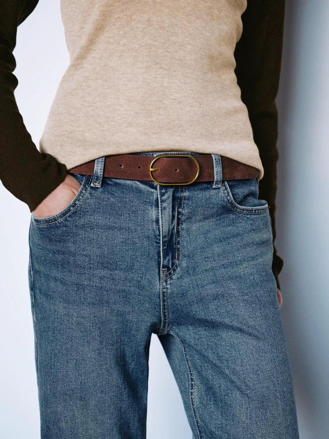 Mid-rise Medium Wash Cotton Flared Jeans