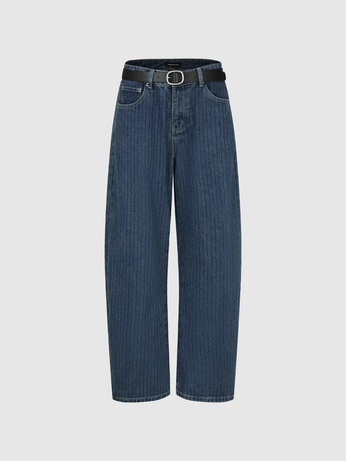 Mid-rise Wide-leg Wash Cotton Jeans