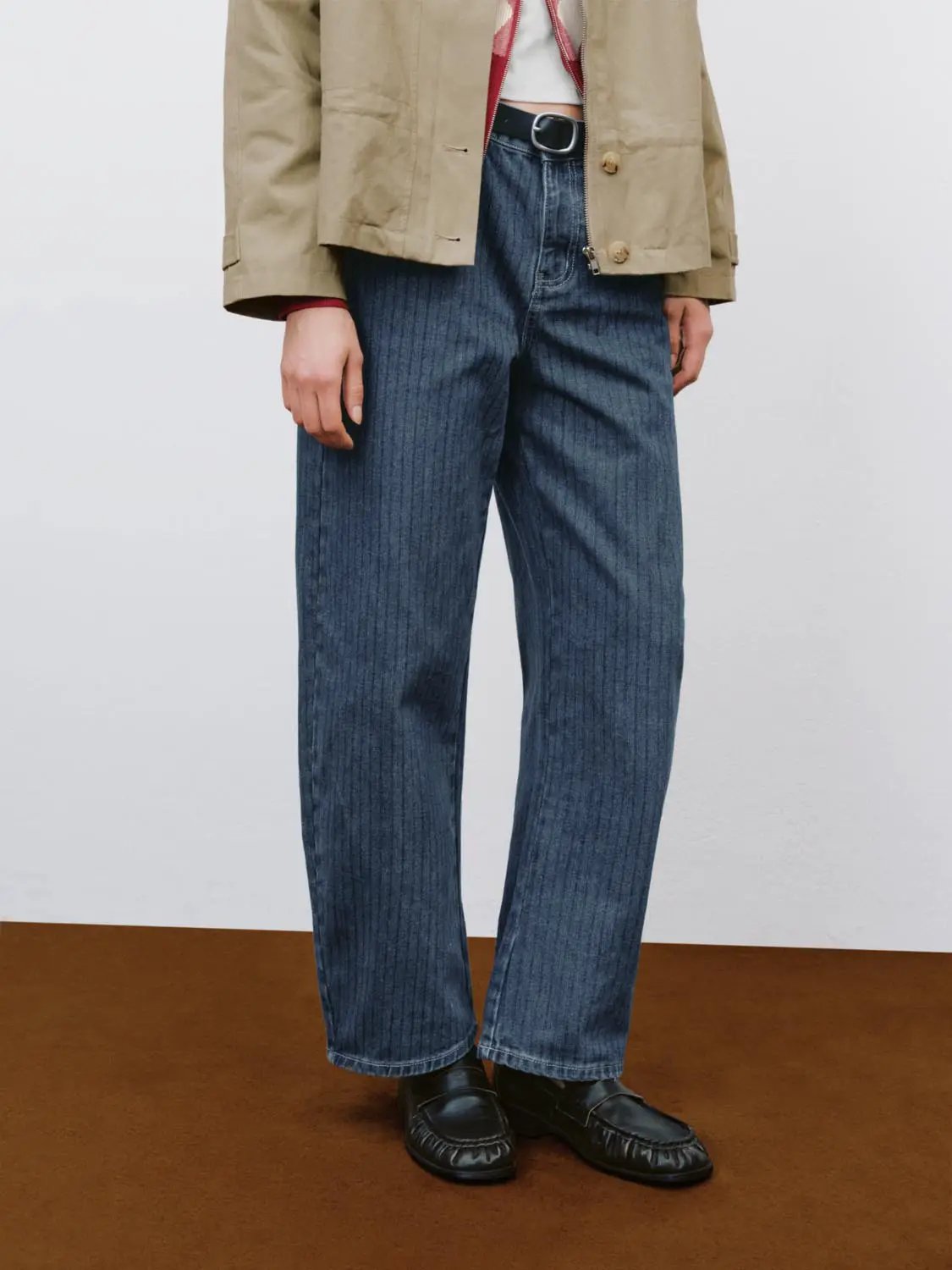 Mid-rise Wide-leg Wash Cotton Jeans
