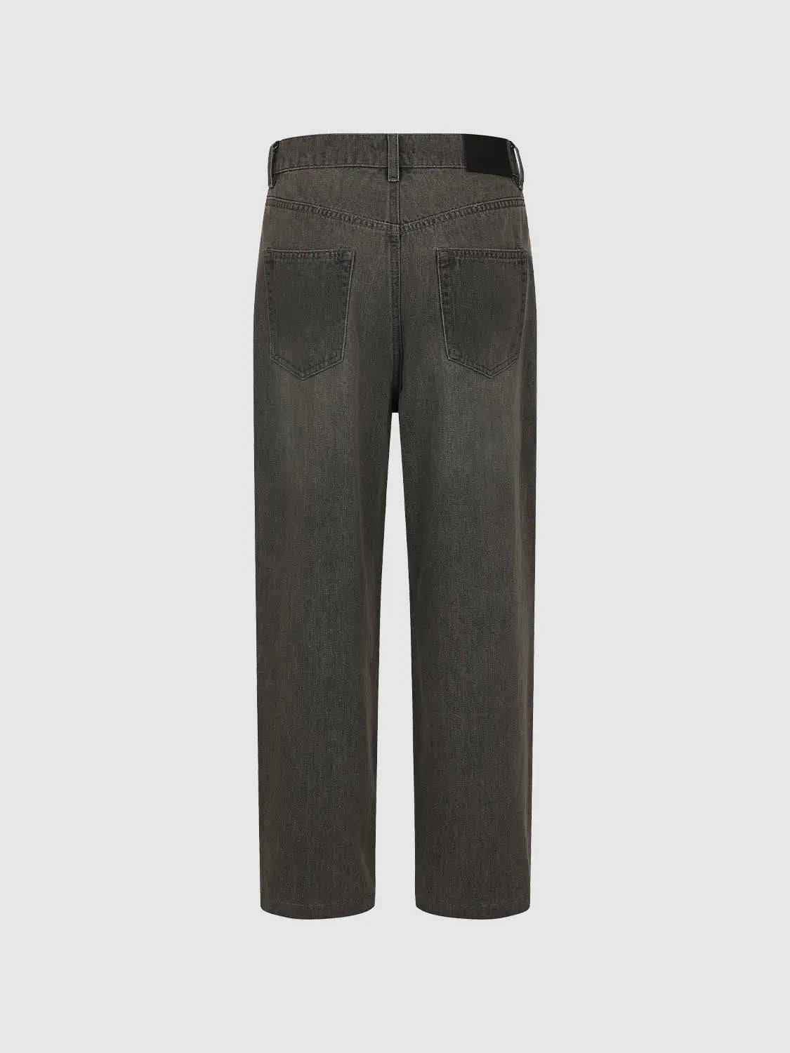 Washed Mid-rise Straight Cotton Jeans