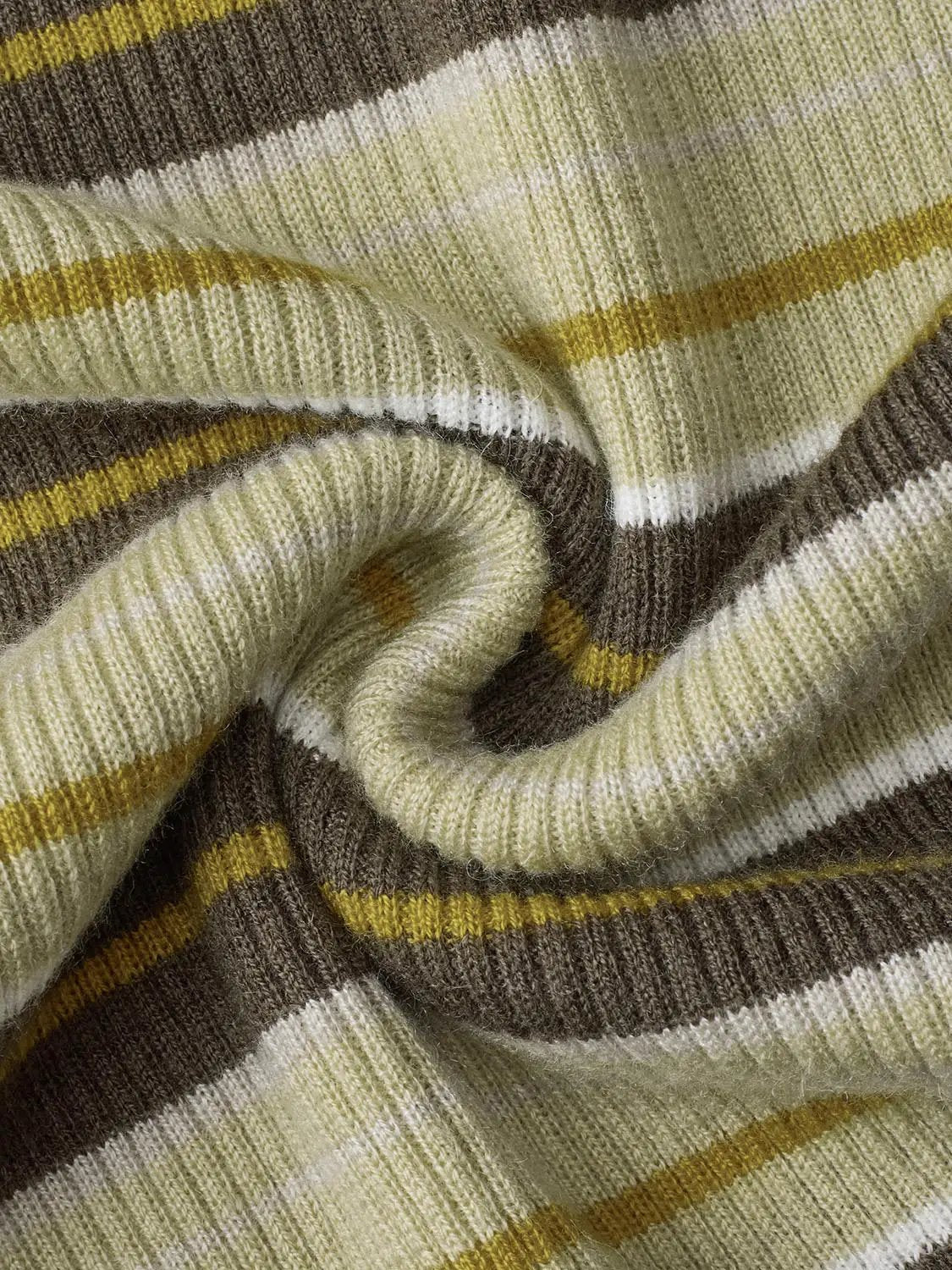 Striped Ribbed Long Sleeve Button Front T-Shirt