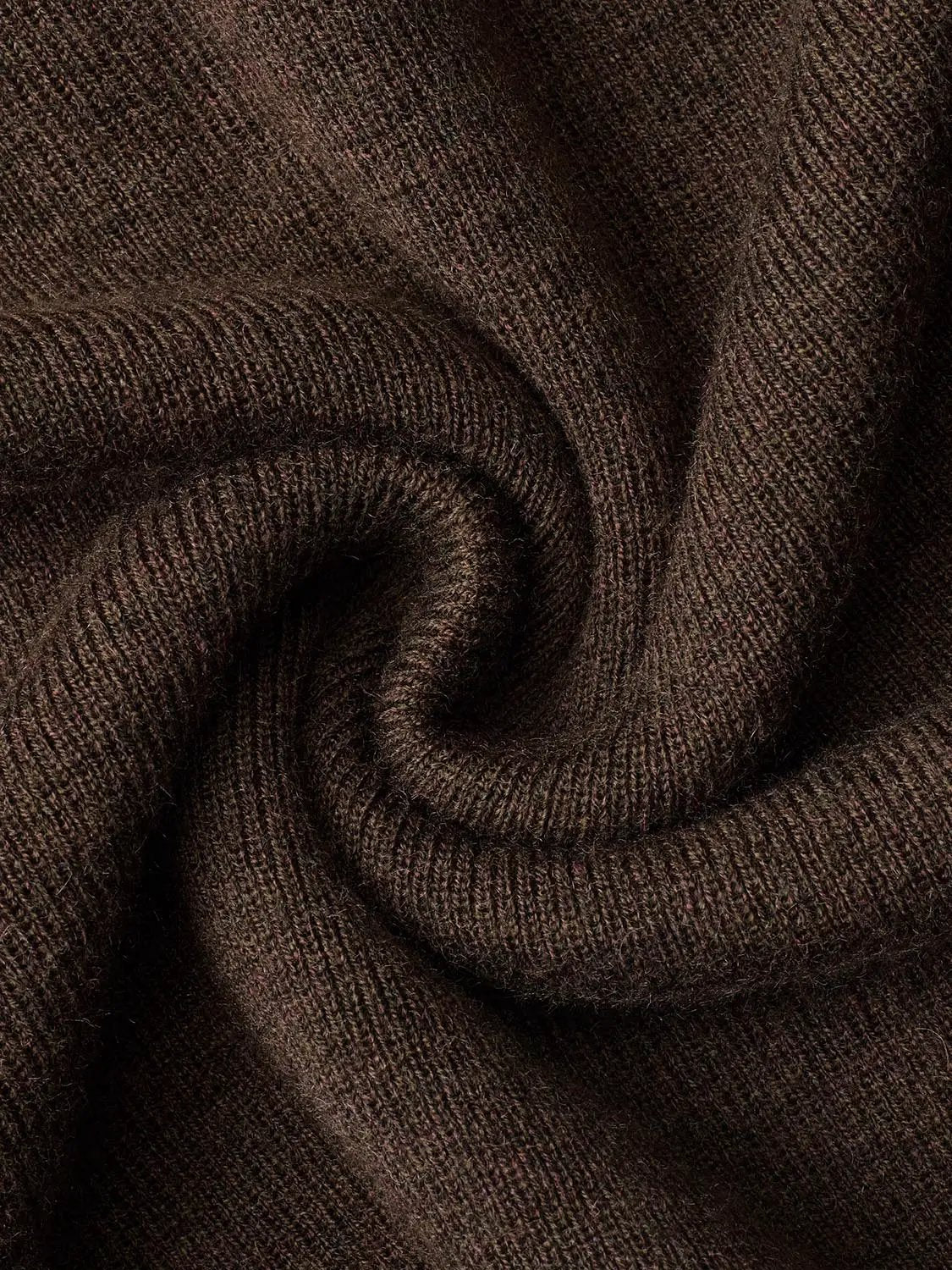 Fitted Ribbed Zip Neck Long Sleeve Knit Sweater