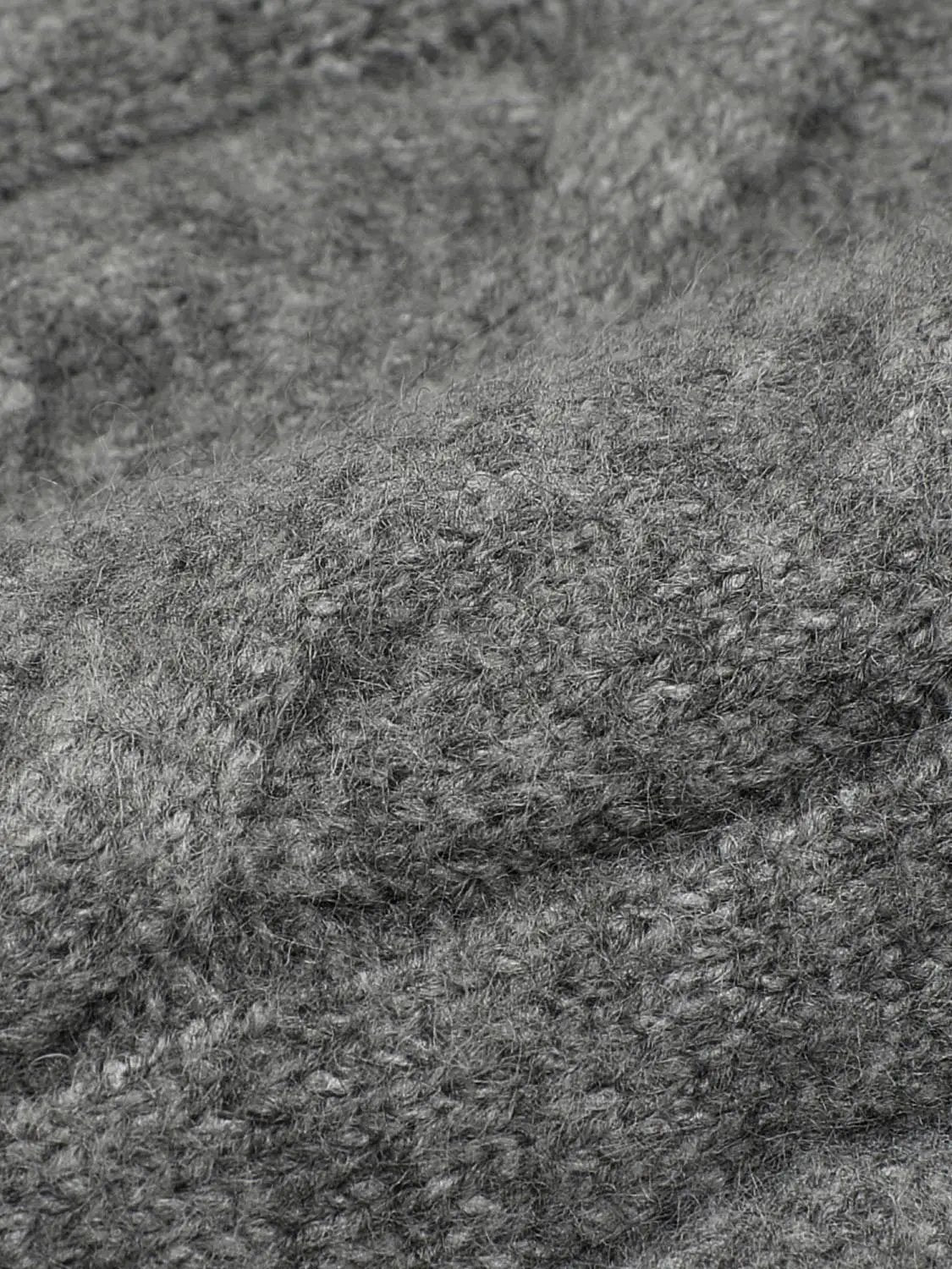 Cable Knit Fitted Long Sleeve Wide Collar Full Zip Jacket