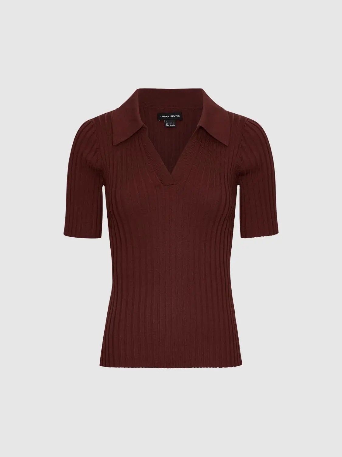 Ribbed Short Sleeve Polo Knit