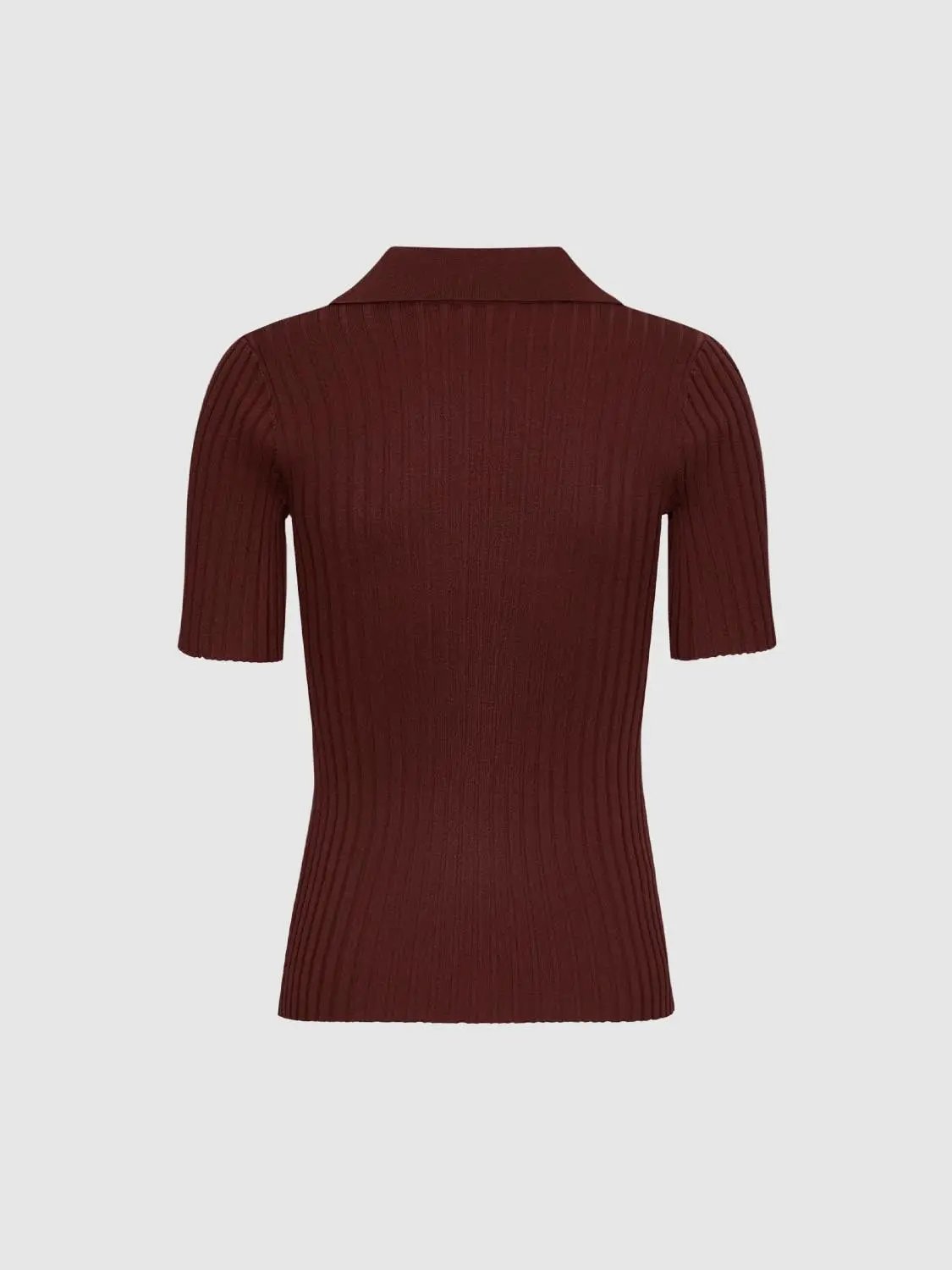 Ribbed Short Sleeve Polo Knit