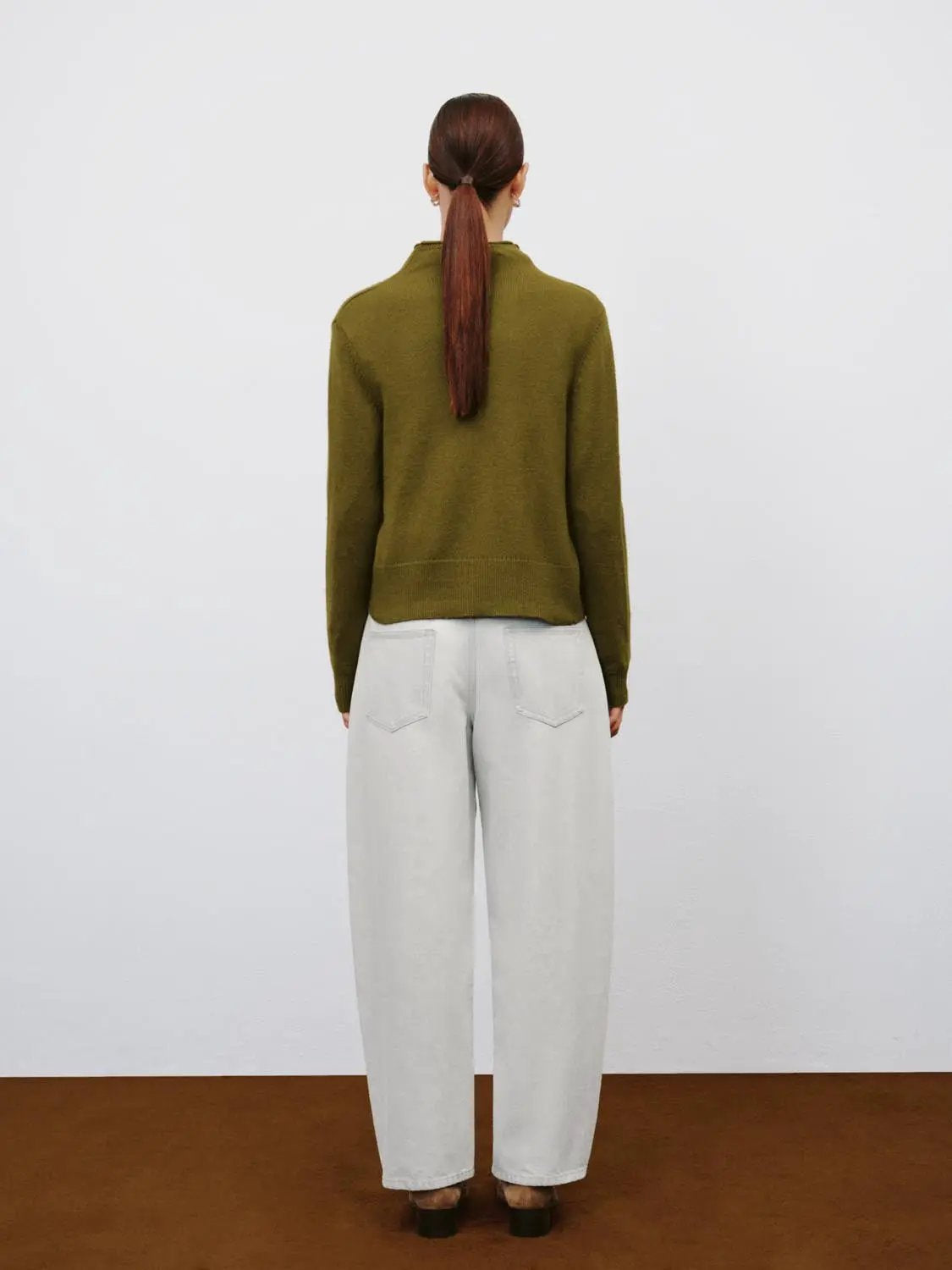Button Front Mock Neck Long Sleeve Ribbed Knit Cardigan