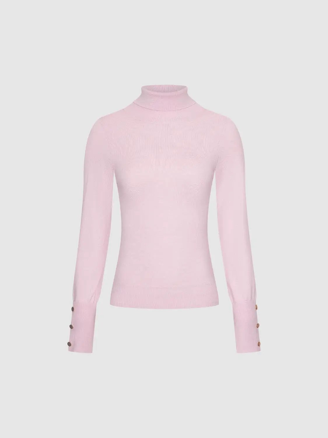 Ribbed Knit Fitted Mock Neck Long Sleeve Sweater
