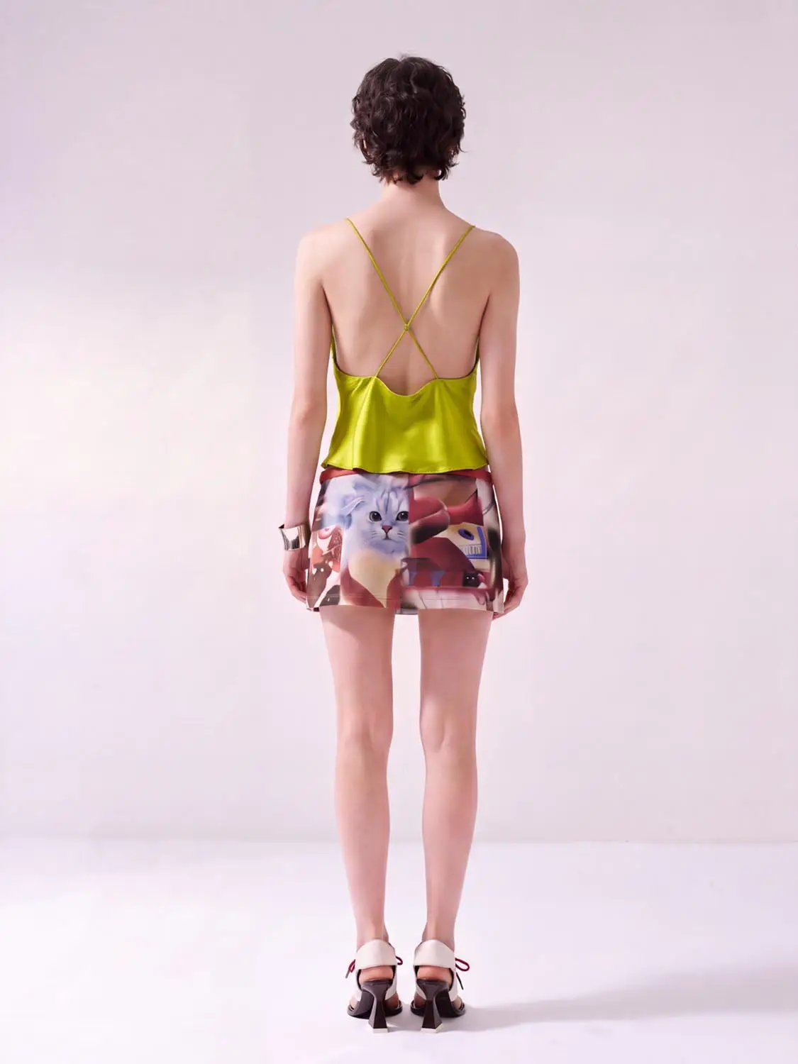 Fitted Cowl Neck Sleeveless Cami Top