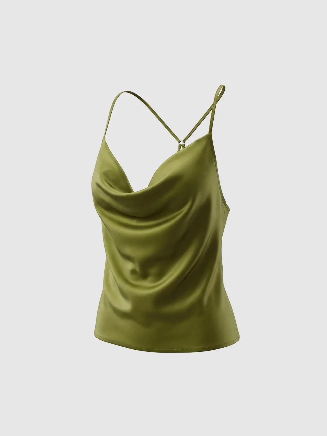 Fitted Cowl Neck Sleeveless Cami Top