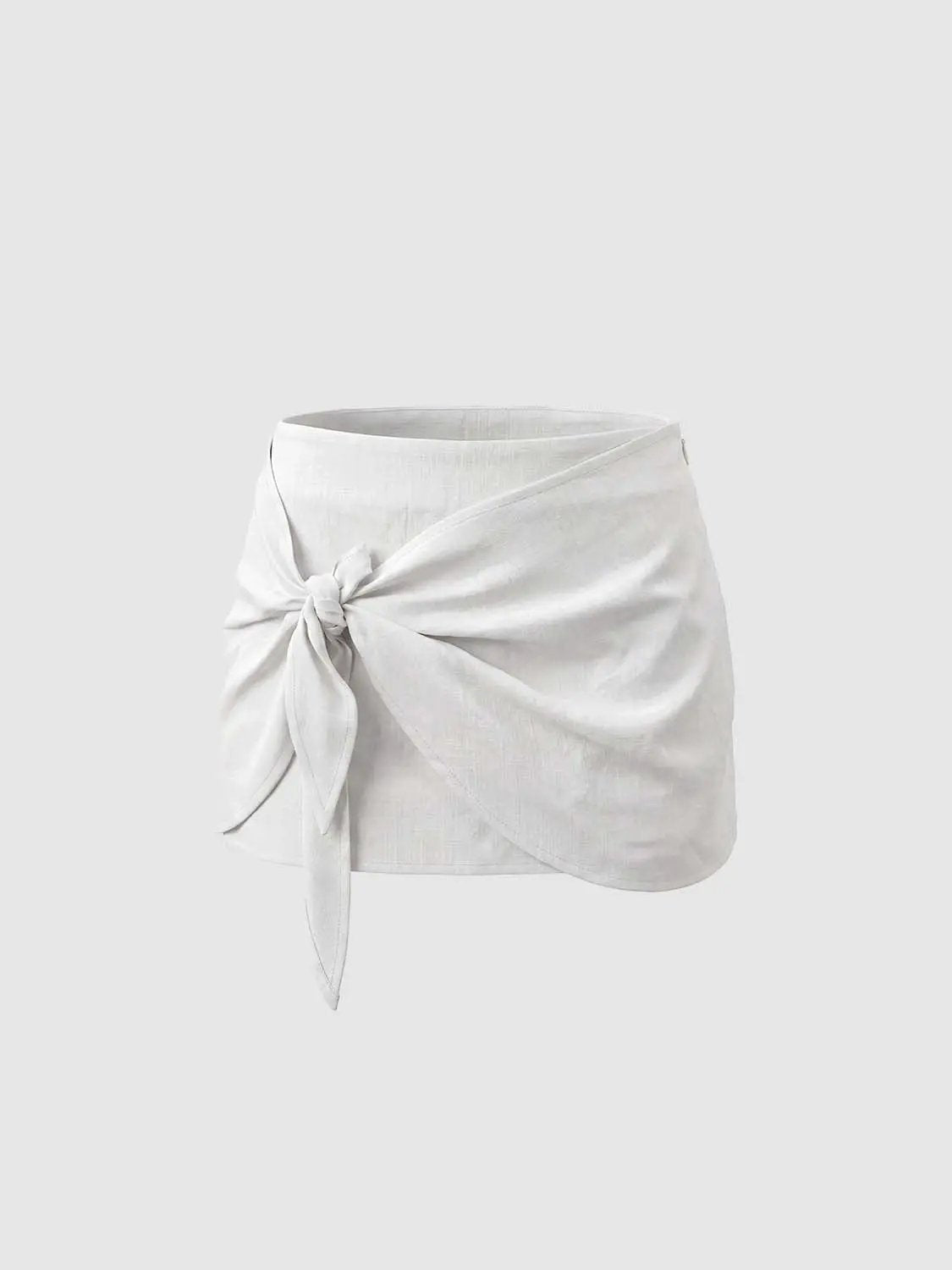 Wrap Front Detail Tencel Lyocell Blend Skirt