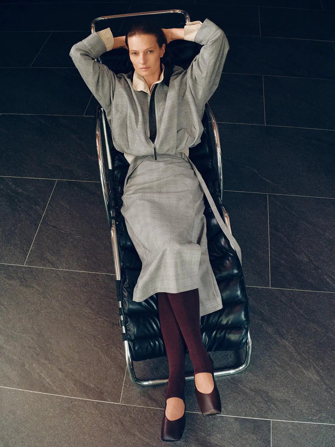 Checked Wrap Belted Straight High-waisted Midi Skirt