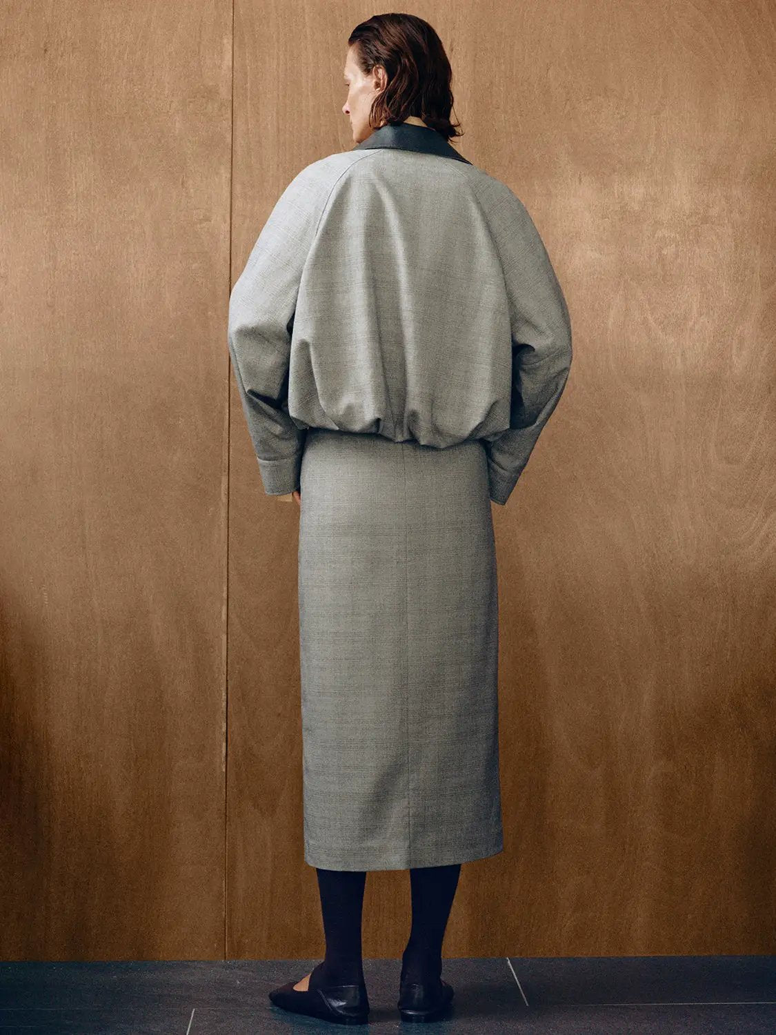 Checked Wrap Belted Straight High-waisted Midi Skirt