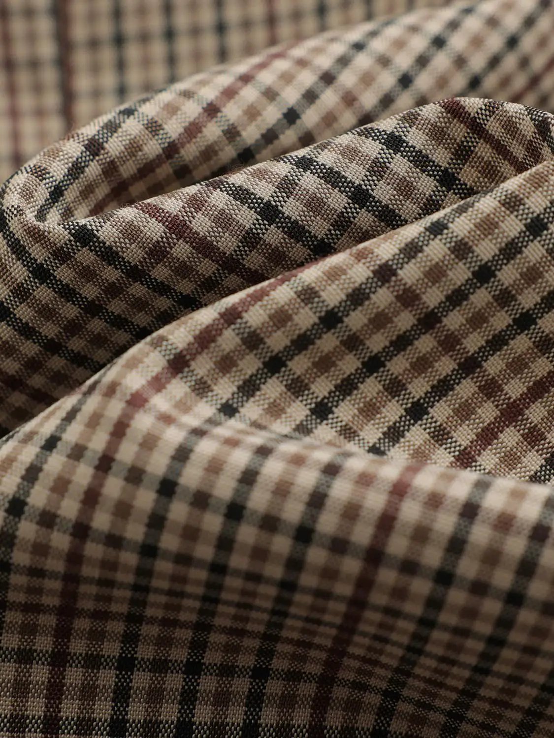 Mid-rise Plaid Tapered Pants