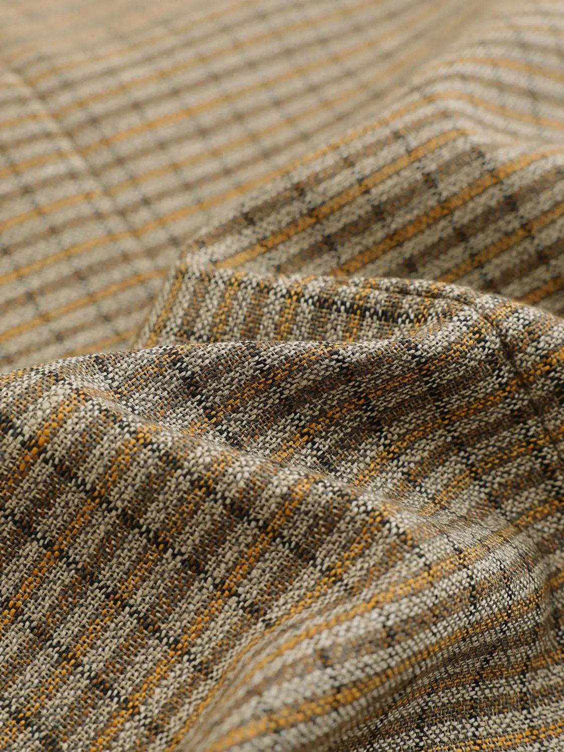 Checked Mid-rise Linen Blend Tapered Pants