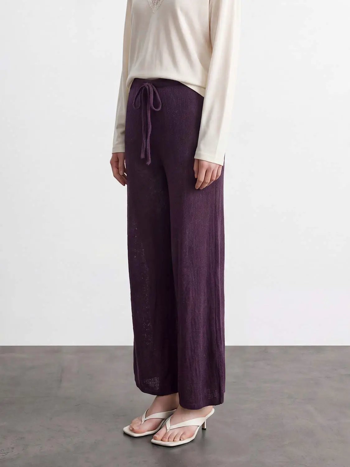 Drawstring Straight-Leg Pants