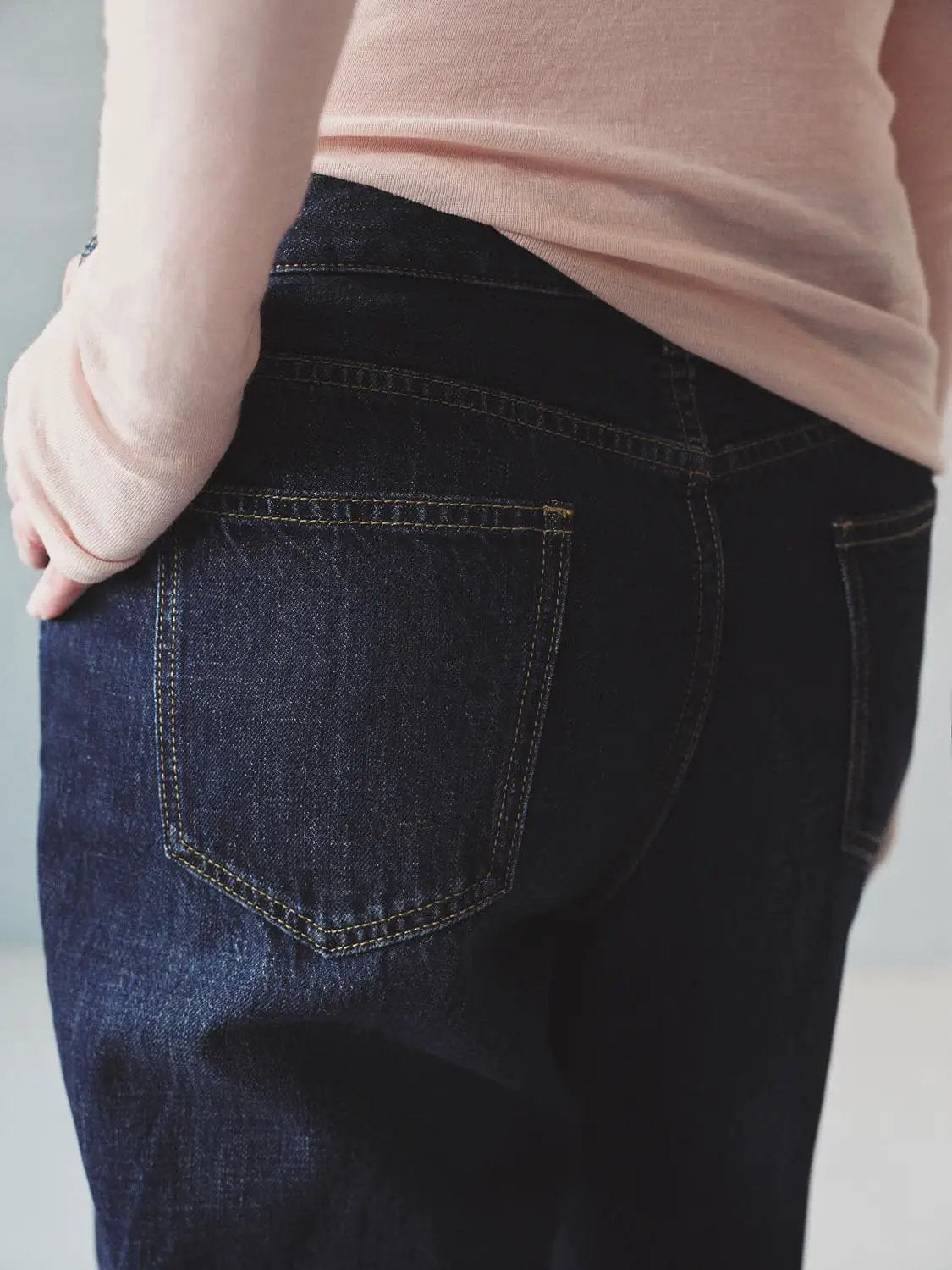 Cuffed Wash Wide-leg Mid-rise Cotton Jeans
