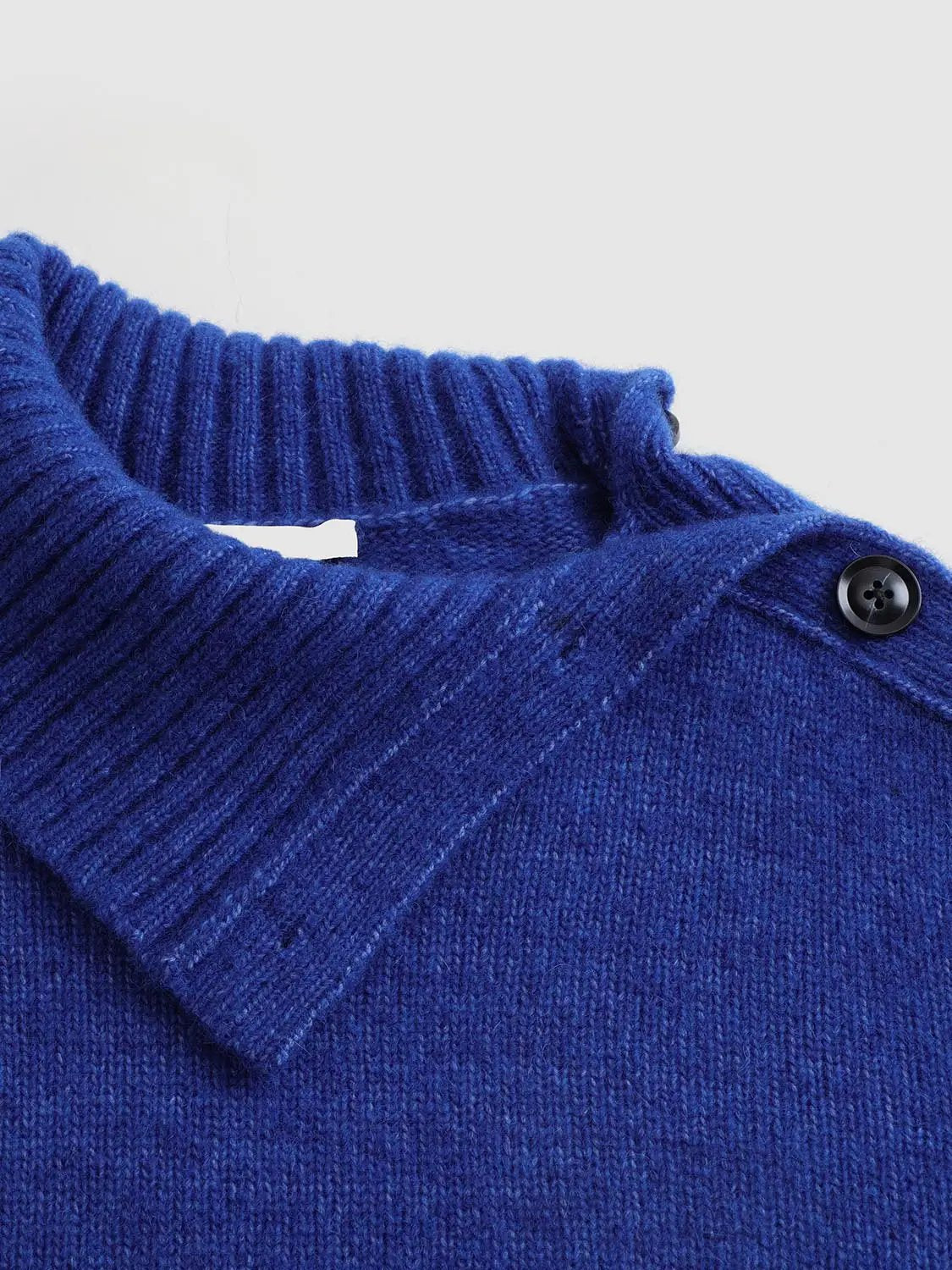Oversized Ribbed Turtleneck Long Sleeve Wool Blend Sweater