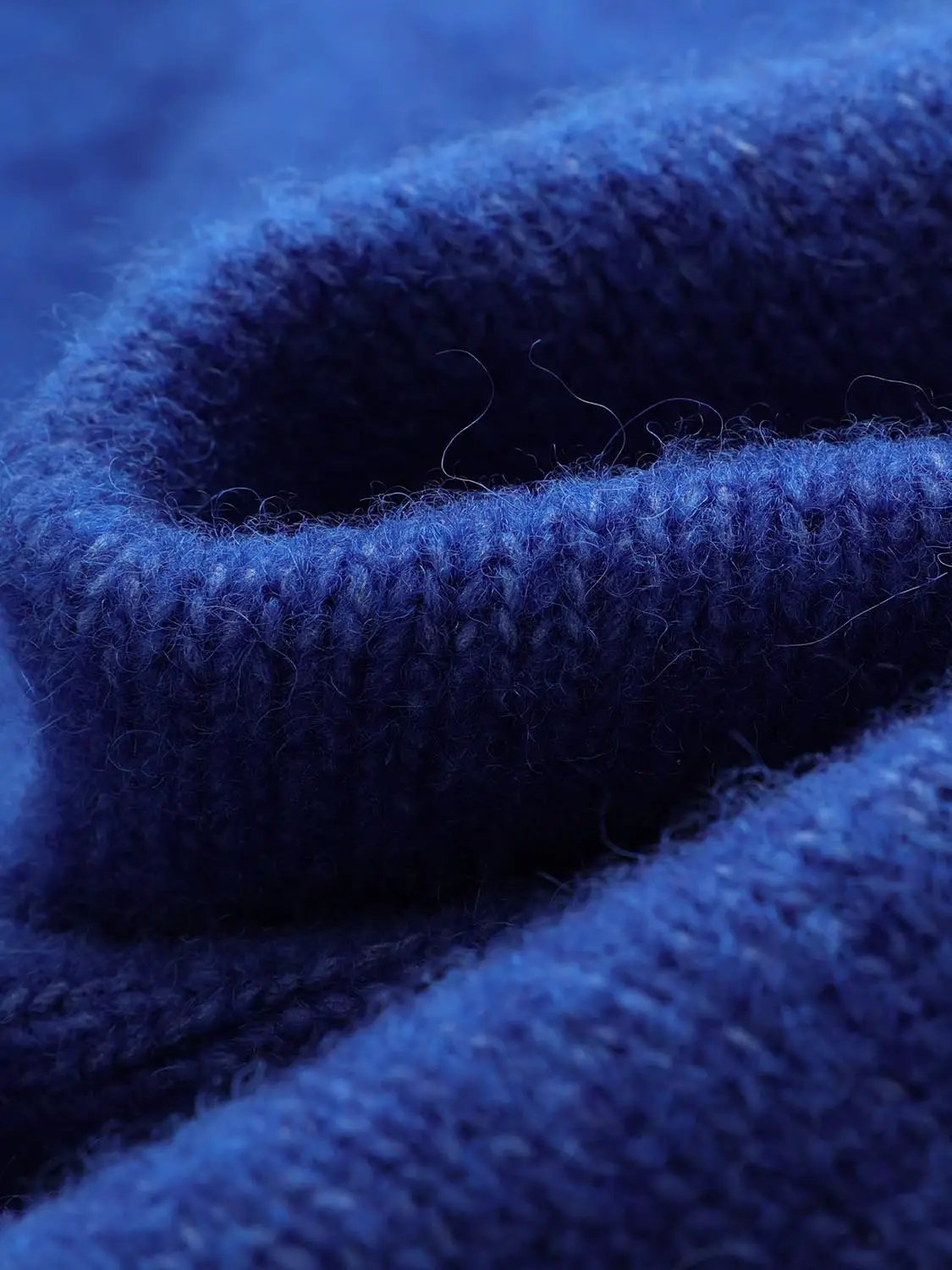 Oversized Ribbed Turtleneck Long Sleeve Wool Blend Sweater
