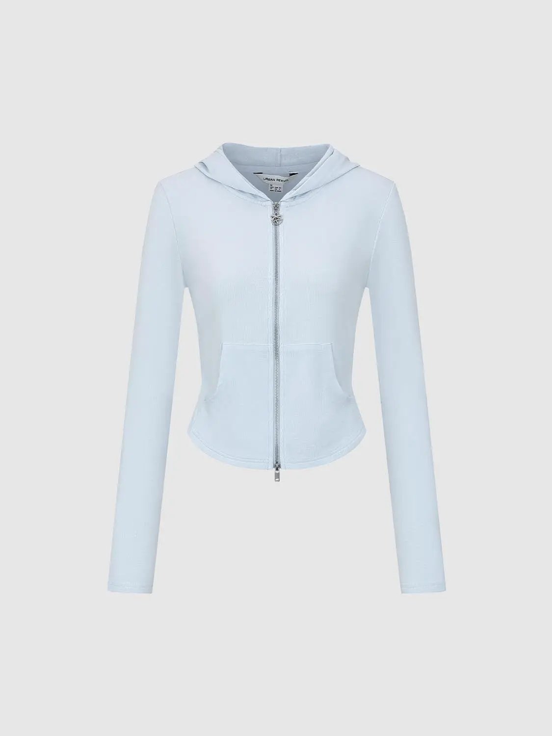 Hooded Zip Front Long Sleeve Jacket