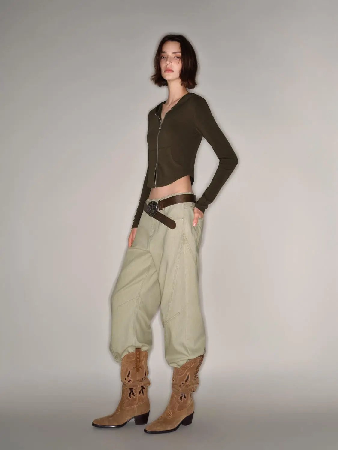 Hooded Zip Front Long Sleeve Jacket