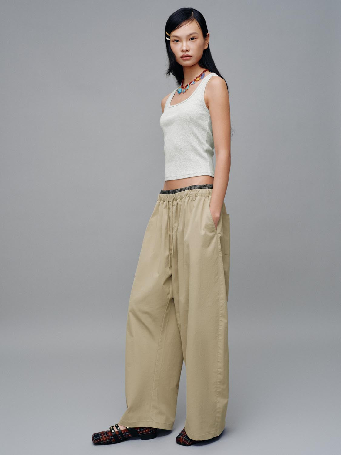 Square Neck Slim Fit Cropped Cotton Layering Tank Top