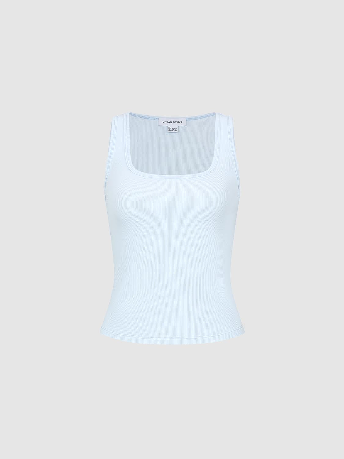 Square Neck Slim Fit Cropped Cotton Layering Tank Top