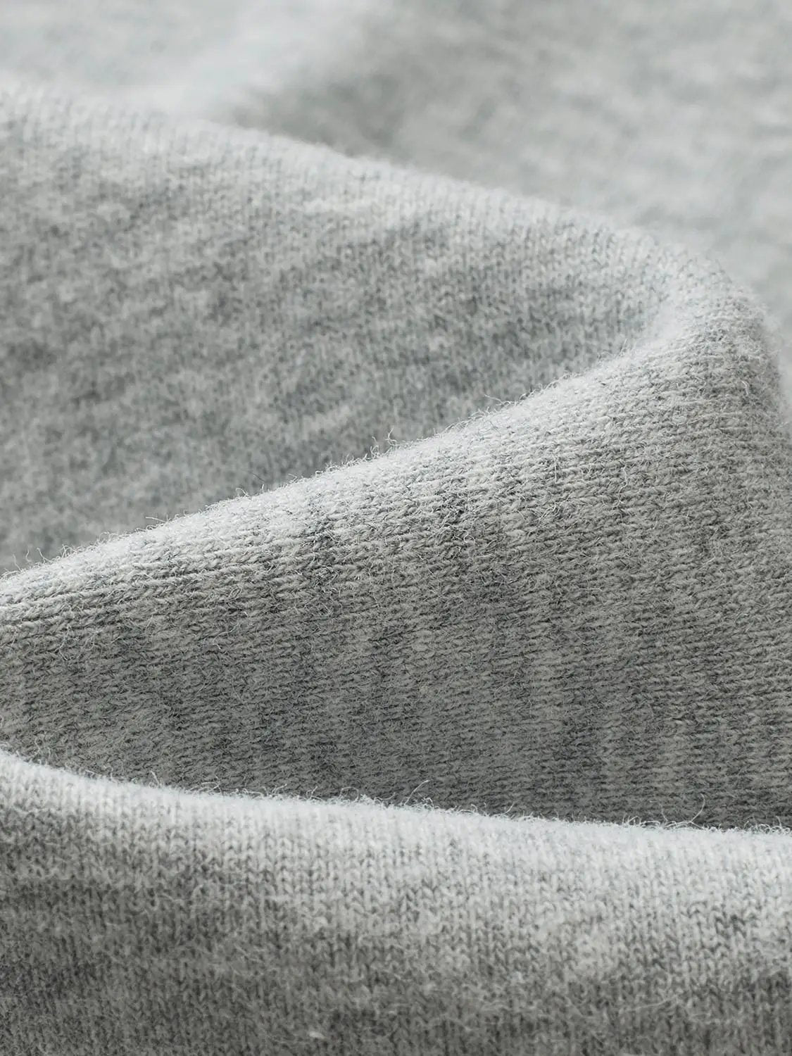 Ribbed Long Sleeve V-neck Cotton Blend T-Shirt