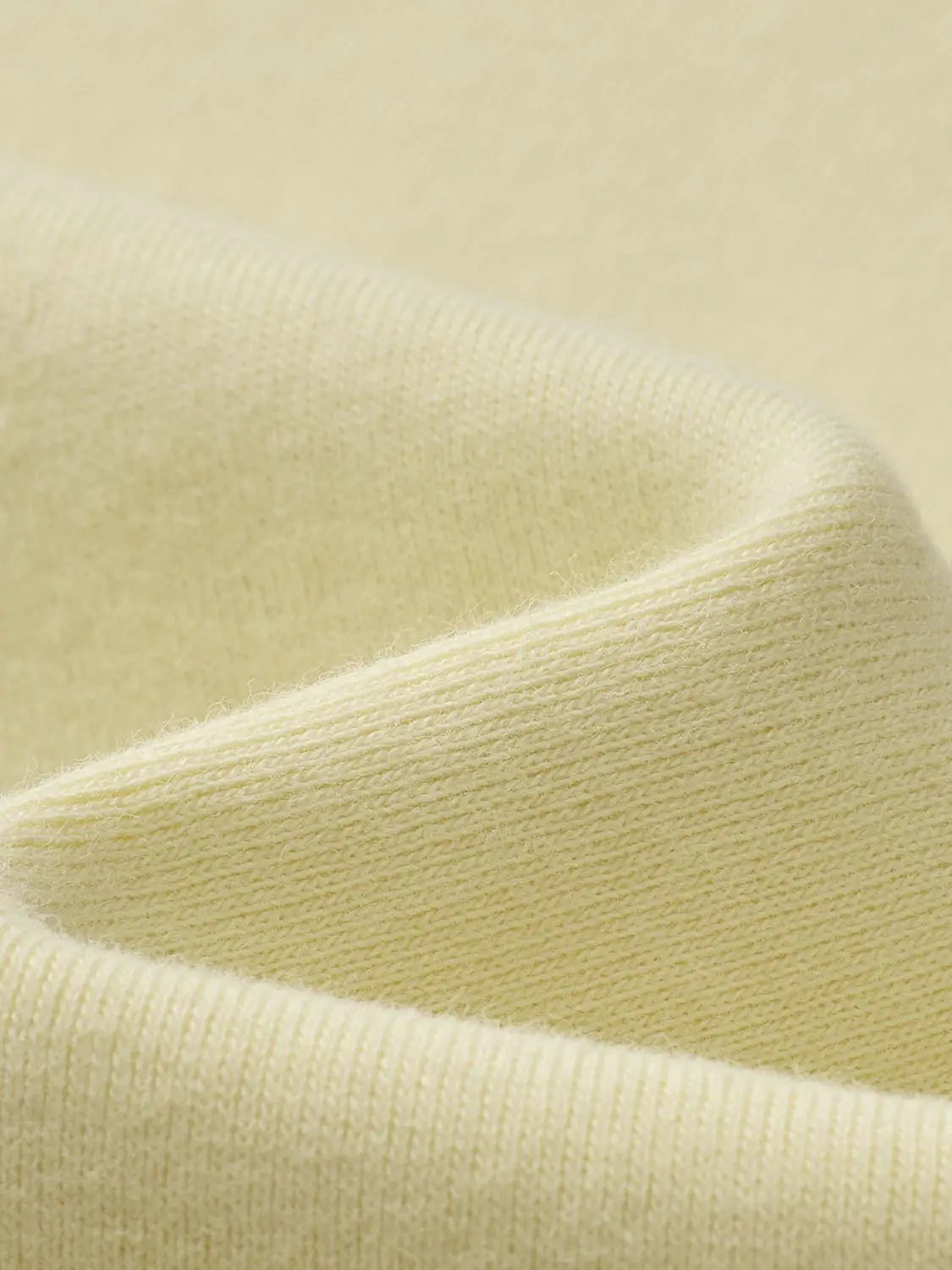 Ribbed Long Sleeve V-neck Cotton Blend T-Shirt