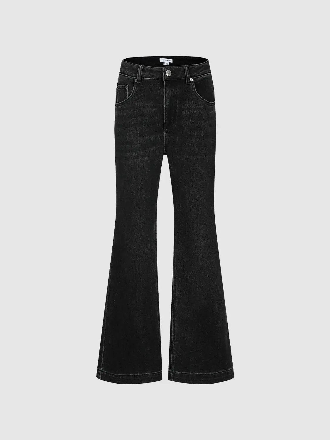 Wash High Rise Wide-Leg Cotton Blend Jeans