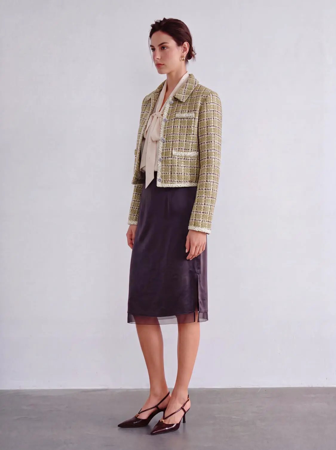 Thick Button Up Tweed Jacket