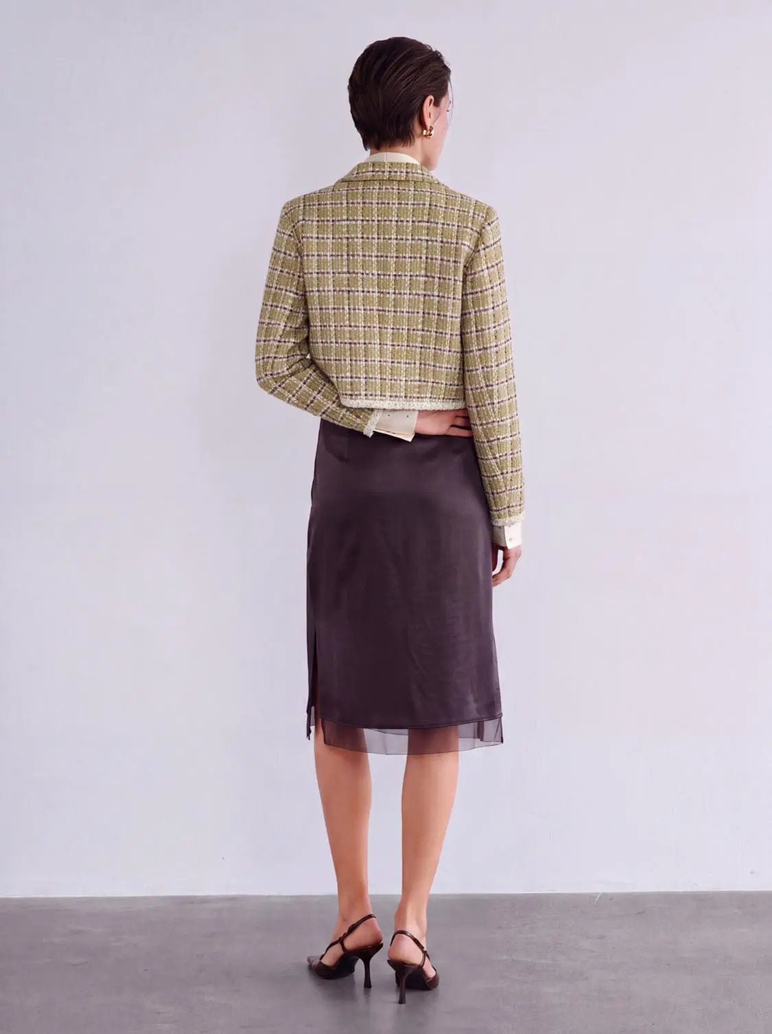 Thick Button Up Tweed Jacket