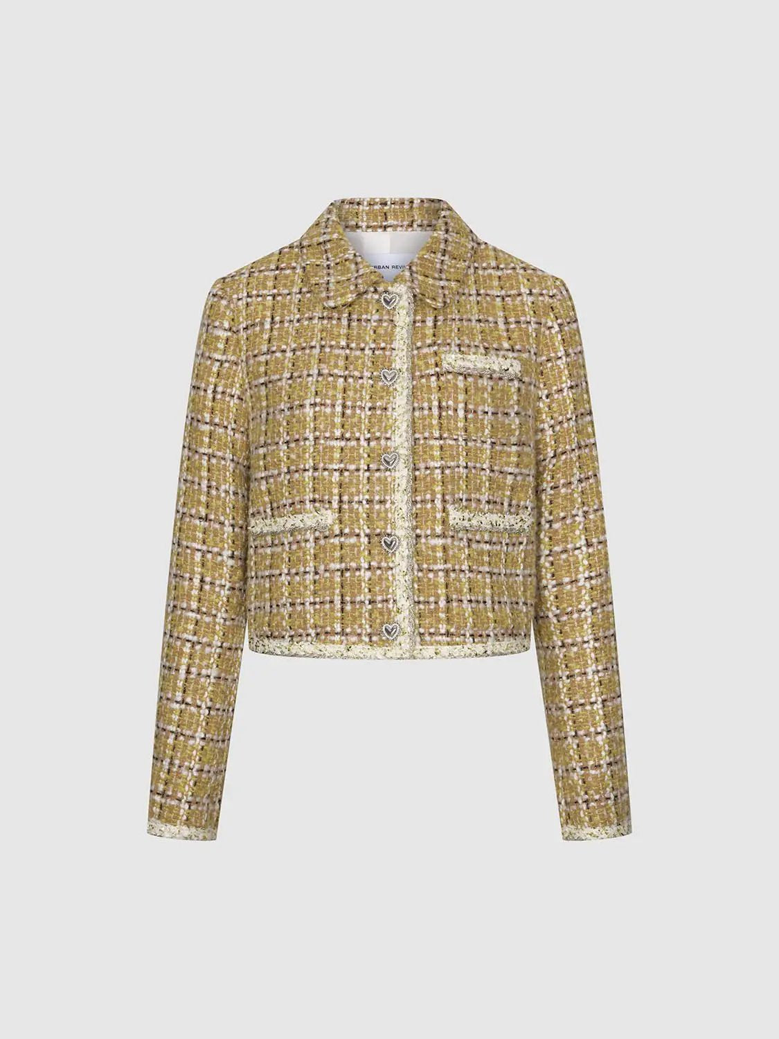 Thick Button Up Tweed Jacket