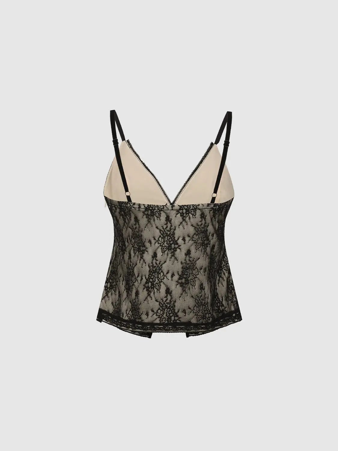 Floral Lace V-neck Fitted Sleeveless Cami Top
