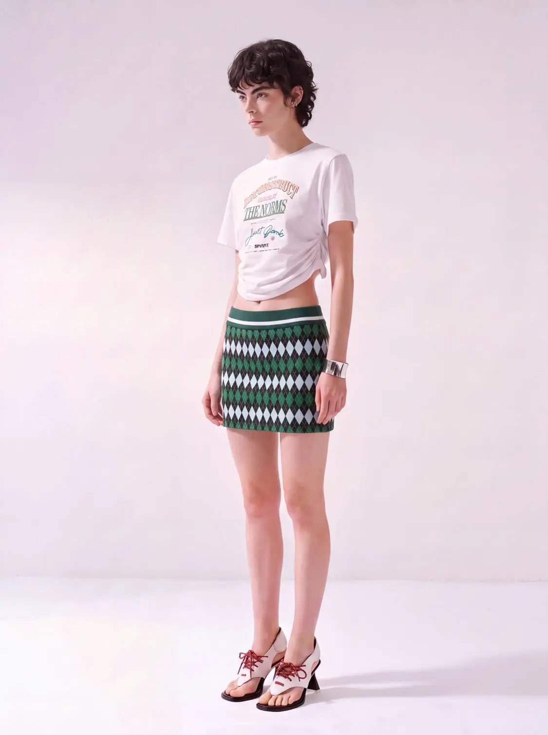 Argyle Straight Midi Skirts