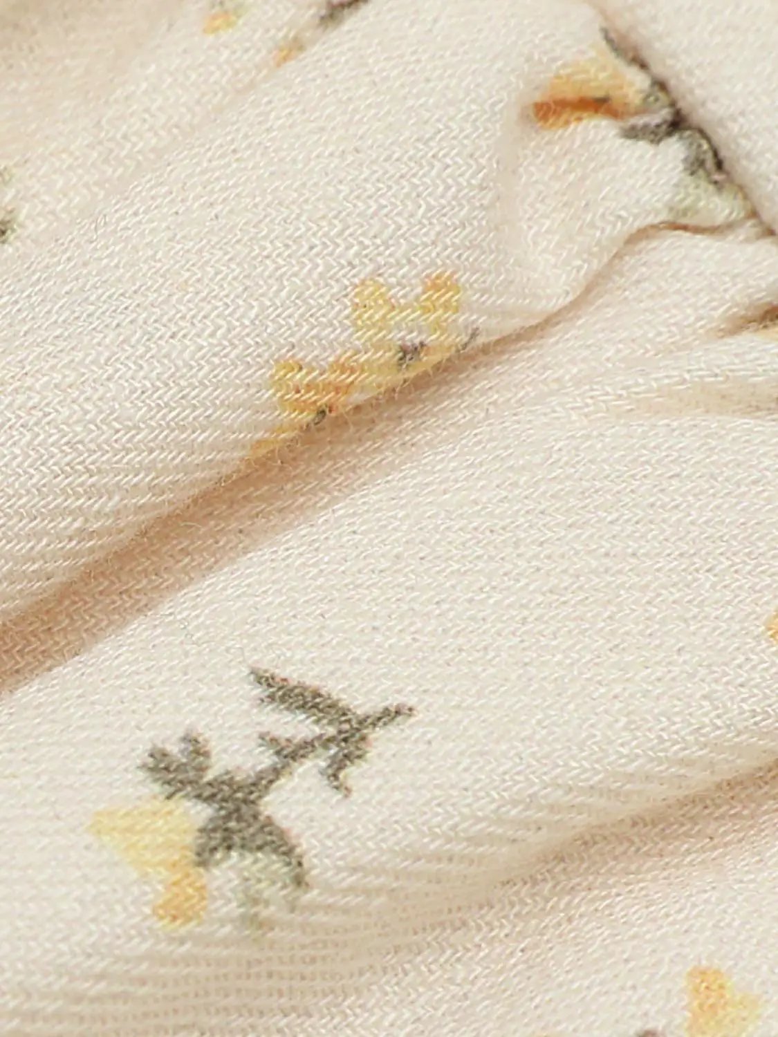 Floral Ruched Drawstring Tiered Cotton Linen Blend Mini-skirt