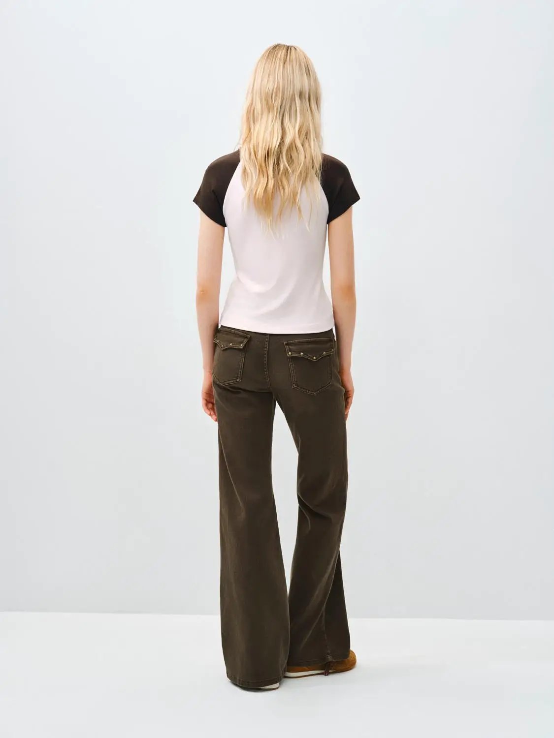 Wide-leg Flared Denim Pants
