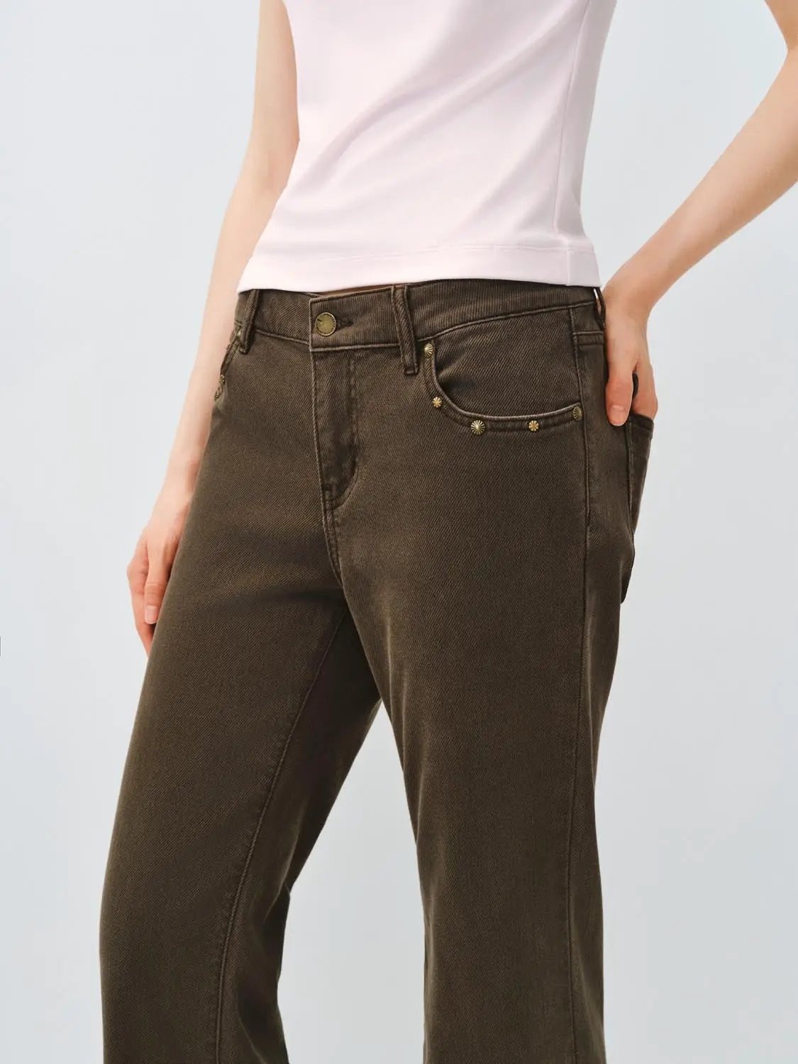 Wide-leg Flared Denim Pants