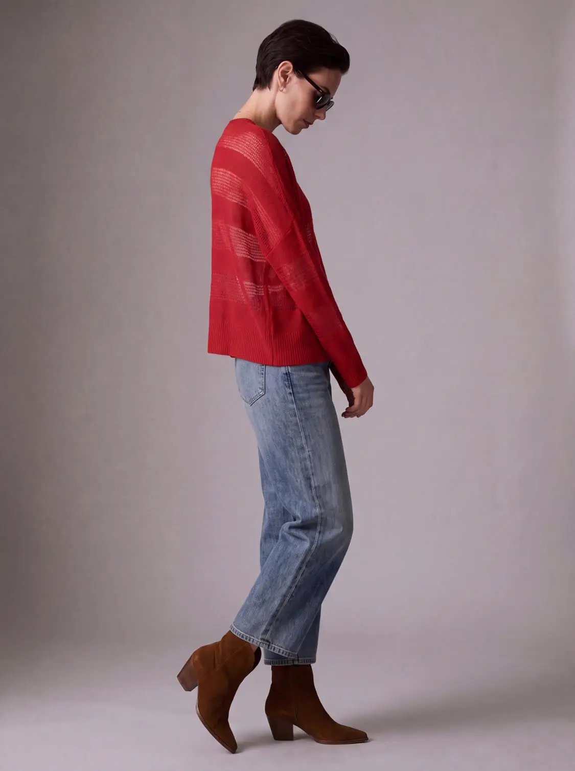 Striped Sheer Knitted T-Shirts