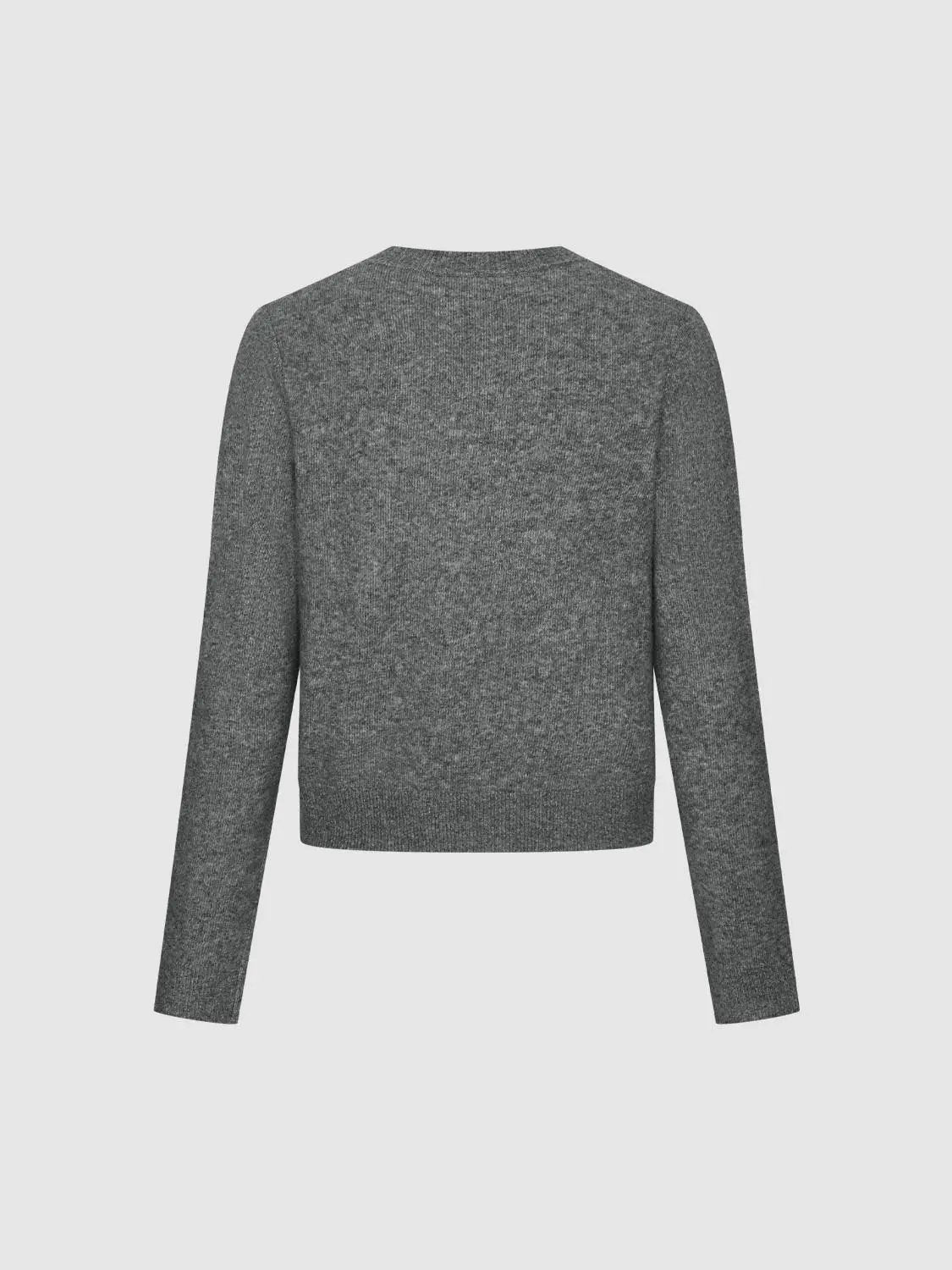 Embroidered Ribbed Knit Crew Neck Long Sleeve Sweater